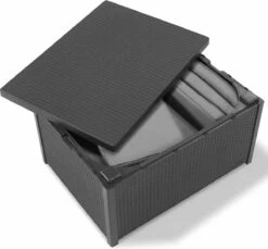 Allibert Arica Tuintafel - 79x59,5x42 Cm - Grafiet -Tuinmeubelen Winkel 1200x1114 1