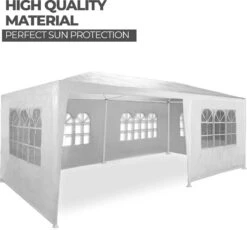 MaxxGarden Partytent - Paviljoen - 300 X 600 X 250 Cm - Met Zijwanden - Waterdicht Pro - 32mm Buizen – Wit -Tuinmeubelen Winkel 1200x1119 4