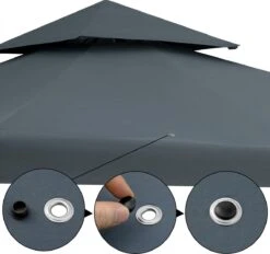 Casaria Paviljoen Lorca 3x3m - UV-bescherming 50+ Metaal - Antraciet -Tuinmeubelen Winkel 1200x1127 2