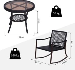 Outsunny Tuinset 7-delig Schommelstoel Set Zitgroep Met Kussens Rotan Bruin 863-030 -Tuinmeubelen Winkel 1200x1127 3