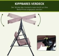 Outsunny Hollywoodschommel 3-zits Tuinschommel Schommelbank Met Dak 3 Kleuren 84A-054 -Tuinmeubelen Winkel 1200x1131 1