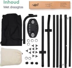 Vita5 Hangmat Met Standaard – 2 Persoons – Incl. Bekerhouder – 205kg Draaggewicht – Beige/Wit -Tuinmeubelen Winkel 1200x1133 4