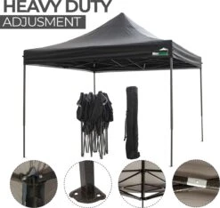 MaxxGarden Easy-up Partytent - 3x3m - Standaard - Waterdicht - Opvouwbaar - Inclusief Draagtas - Zwart -Tuinmeubelen Winkel 1200x1137 3