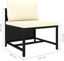 VidaXL 4-delige Loungeset Met Kussens Poly Rattan Zwart -Tuinmeubelen Winkel 1200x1141
