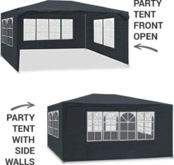 MaxxGarden Partytent - Paviljoen - 3x4m - Incl. Zijwanden - Waterdicht - Antraciet -Tuinmeubelen Winkel 1200x1142 4