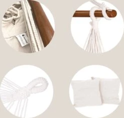 Springos Hangstoel | Binnen & Buiten | Met 2 Kussens | Boekenvak | Ook Voor Kinderen | Belastbaar Tot 150 Kg | Wit -Tuinmeubelen Winkel 1200x1143 2