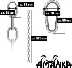 2x 50cm Hangende Stoelketting Tot 230kg - 4 Karabiners - Schommel Hangmat Bokszak Ophanging -Tuinmeubelen Winkel 1200x1145 1
