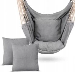 RENALUX Hangstoel Buiten En Binnen - Hangstoel Voor Binnen - Hangstoel Zonder Standaard - Hangstoel Cocoon - Gratis 2 Zachte Kussens - 150 KG - Grijs -Tuinmeubelen Winkel 1200x1148 1