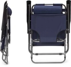 Relaxdays Ligstoel Inklapbaar - Ligbed Met Hoofdsteun - Strandstoel Verstelbaar - Camping - Donkerblauwe -Tuinmeubelen Winkel 1200x1148 3