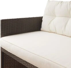 Teamson Home 3-Delig Hoek Loungeset - Tuinmeubelen - Tuinbank - Omvat Tafel En Kussens - Rotan - Bruin/Wit -Tuinmeubelen Winkel 1200x1150 3