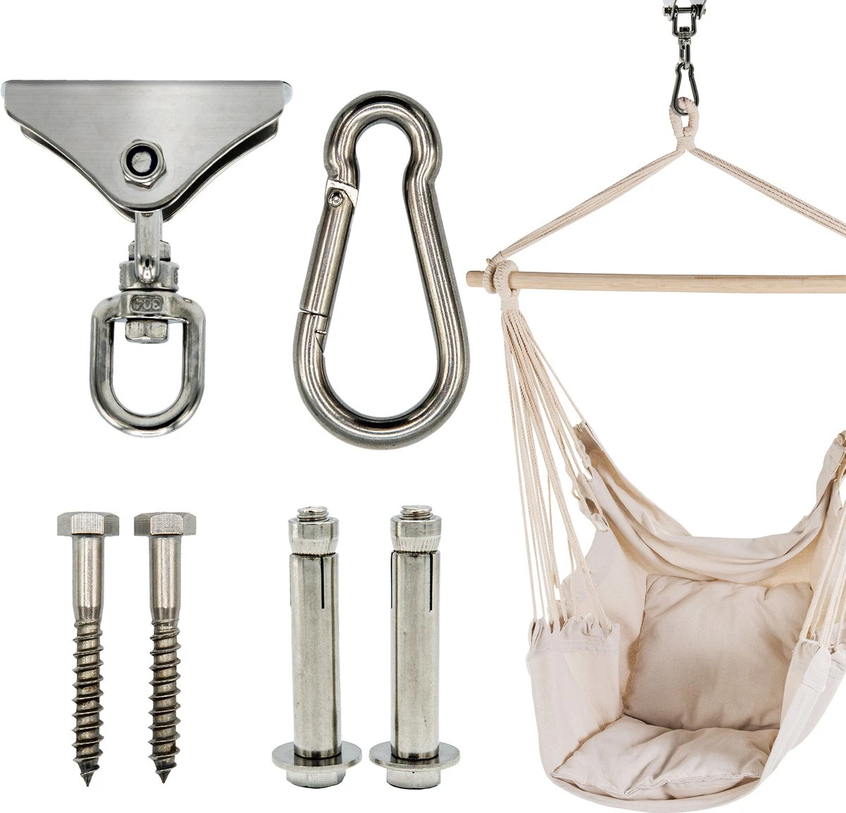 Itstrong® Plafondhaak Ophangsysteem Voor Binnen & Buiten – Ophanghaak Voor Bokszak – Schommel – Schommelstoel – Hangstoel - RVS 3 Itstrong® Plafondhaak Ophangsysteem Voor Binnen & Buiten – Ophanghaak Voor Bokszak – Schommel – Schommelstoel – Hangstoel - RVS