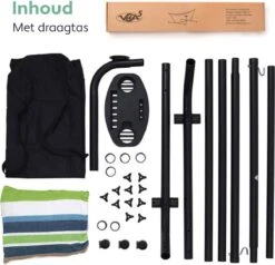 Vita5 Hangmat Met Standaard – 2 Persoons – Incl. Bekerhouder – 205kg Draaggewicht – Groen/Blauw -Tuinmeubelen Winkel 1200x1158 5