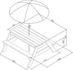 AXI Nick Zand & Water Picknicktafel In Antraciet/Bruin - Parasol Blauw/Wit - Picknick Tafel Voor Kinderen Van Hout -Tuinmeubelen Winkel 1200x1159 1