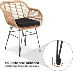 Casaria Polyrotan Kuipstoel Bali - Met Kussens – 2 Stuks -Tuinmeubelen Winkel 1200x1165