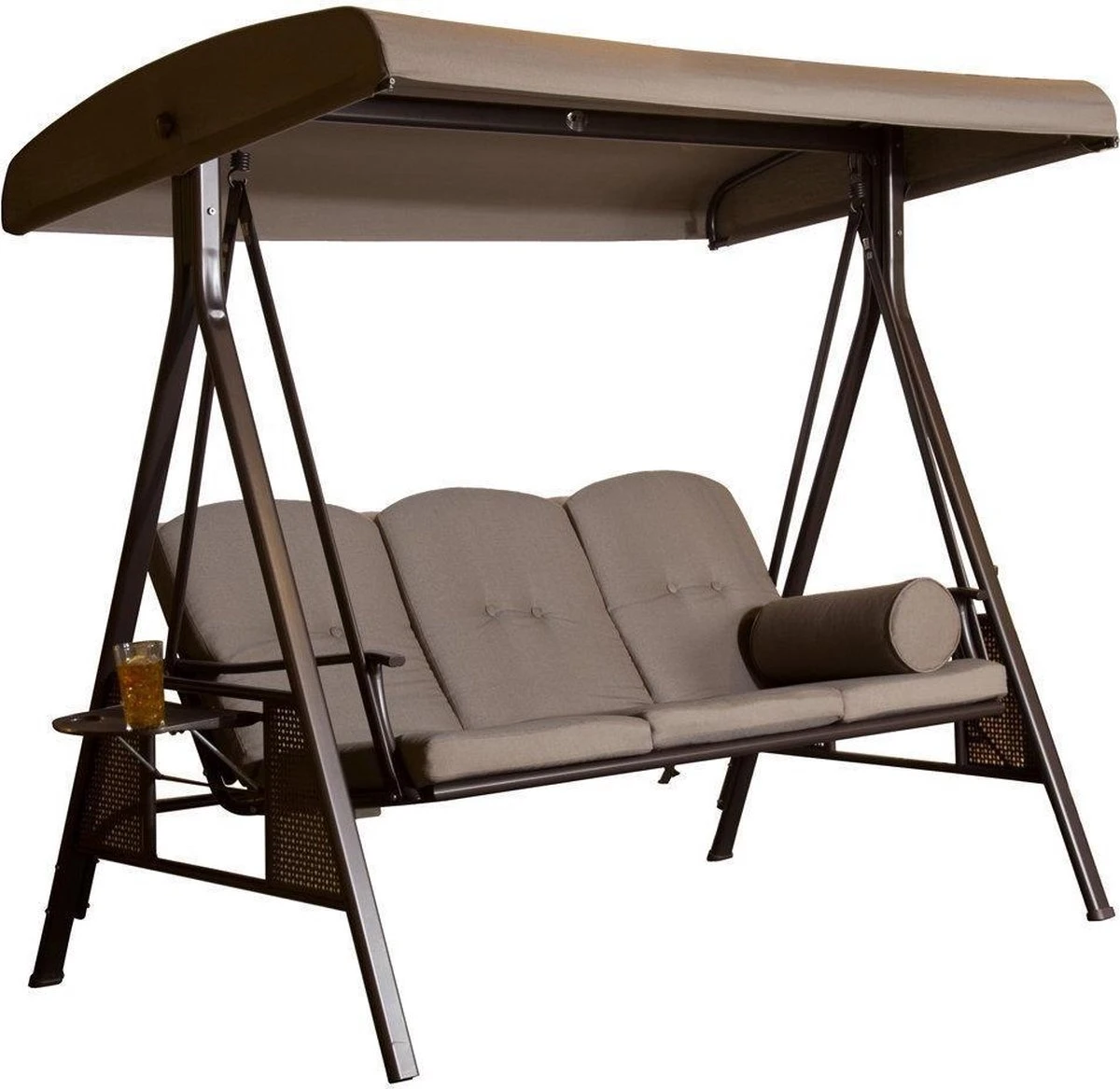 SORARA® Luxe Schommelbank Met Zonnescherm - Bruin - Zware Kwaliteit. 3 SORARA® Luxe Schommelbank Met Zonnescherm - Bruin - Zware Kwaliteit.