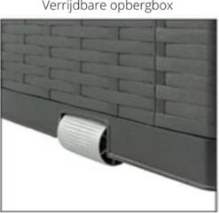 Verrijdbare Tuinkussen Opbergbox - Rattan Look - Zwart - 350 Liter -Tuinmeubelen Winkel 1200x1173 3