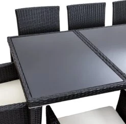Tectake - Tuinmeubelset - 8 Persoons - Zwart -Tuinmeubelen Winkel 1200x1174