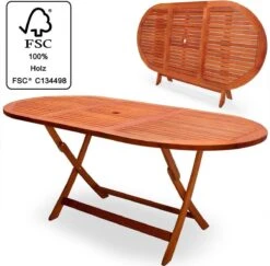 Merkloos Tuintafel Acaciahout - 160x85x75cm - FSC-gecertificeerd -Tuinmeubelen Winkel 1200x1180 2