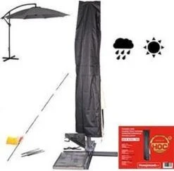 Parasolhoes - Ronde Zweefparasols T/m ø 4 M- Vierkante Zweefparasols T/m 3mx4m - Zware Dikke Kwaliteit - Met Stok Rits En Trekkoord -Tuinmeubelen Winkel 1200x1180