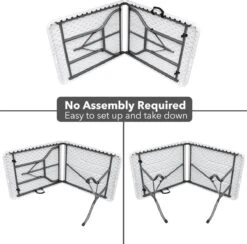 MaxxGarden Vouwtafel - Opvouwbare Kampeer Tafel - Tuin - Camping - Binnen - Weersbestendig - 180 X 74 X 74cm- Wit -Tuinmeubelen Winkel 1200x1183 2