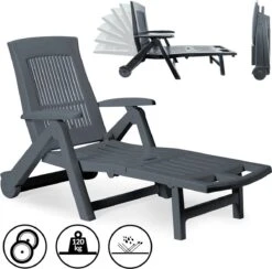 Casaria Ligstoel Zircone – Verstelbaar/Wielen Tot 120 Kg – Antraciet -Tuinmeubelen Winkel 1200x1184