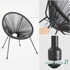 Songmics Balkonmeubilair, Tuinmeubelset, Set Van 3, Zitgroep, Terrasmeubilair, Glazen Tafelblad, 2 Stoelen, Voor Binnen En Buiten, Voor Patio, Tuin, Balkon, Buiten, Zwart GGF013B02 11 Songmics Balkonmeubilair, Tuinmeubelset, Set Van 3, Zitgroep, Terrasmeubilair, Glazen Tafelblad, 2 Stoelen, Voor Binnen En Buiten, Voor Patio, Tuin, Balkon, Buiten, Zwart GGF013B02 -Tuinmeubelen Winkel 1200x1184 4