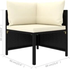 VidaXL 4-delige Loungeset Met Kussens Poly Rattan Zwart -Tuinmeubelen Winkel 1200x1185 1