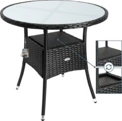 Casaria Polyrattan Bijzettafel 80cm Rond - 5mm Veiligheidsglas – Zwart 15 Casaria Polyrattan Bijzettafel 80cm Rond - 5mm Veiligheidsglas – Zwart -Tuinmeubelen Winkel 1200x1185 3