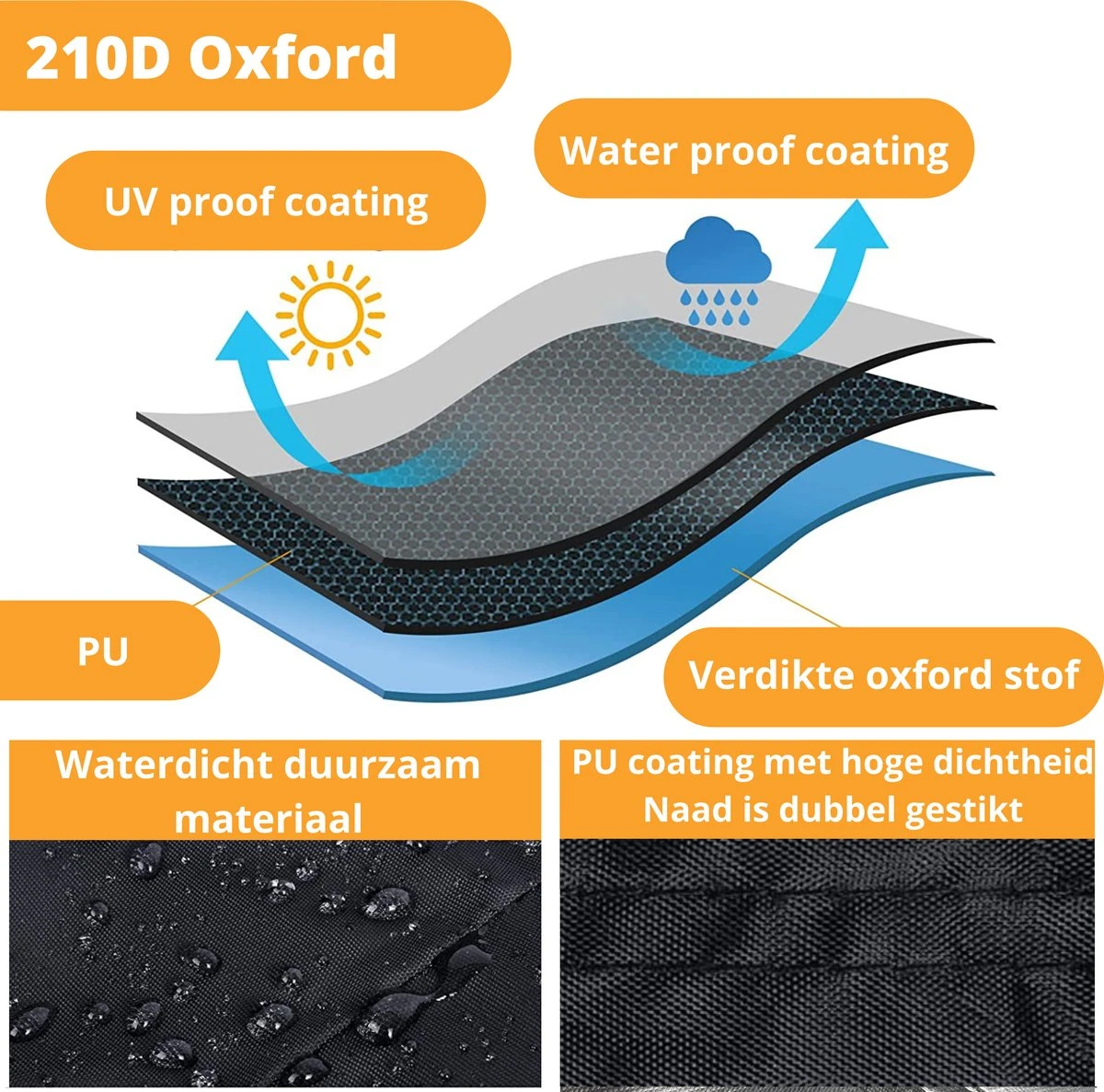 Beschermhoes Tuinmeubelen - Tuintafel - Loungeset - Tuinset - 213x132x74 Cm 6 Beschermhoes Tuinmeubelen - Tuintafel - Loungeset - Tuinset - 213x132x74 Cm - Afbeelding 4