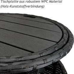 Casaria Polyrattan Zonne-Eiland Ø185cm – Incl. Kussens - Zwart Crème -Tuinmeubelen Winkel 1200x1189 8