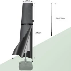 Kingsleeve Parasolhoes Tot Ø 330cm - Weerbestendig Robuust - Grijs -Tuinmeubelen Winkel 1200x1191 2