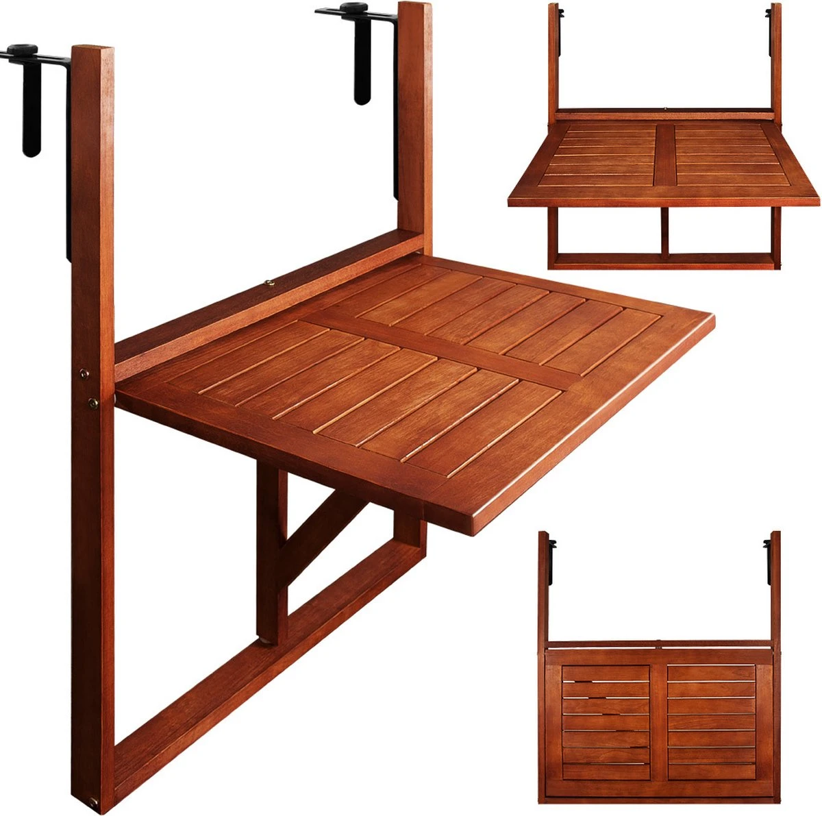 Merkloos Casaria Balkontafel - FSC®-Gecertificeerd Acaciahout – Hangend – Bruin 5 Merkloos Casaria Balkontafel - FSC®-Gecertificeerd Acaciahout – Hangend – Bruin - Afbeelding 4