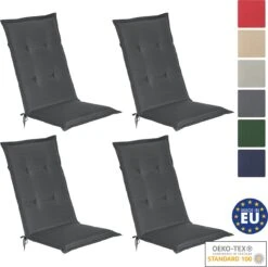 Beautissu Loft HL – Set Van 4 Tuinkussens Hoge Rug 120x50x6 Cm Kussen Grafiet Grijs Tuinstoelkussens Zitkussen Tuinstoel -Tuinmeubelen Winkel 1200x1194 5