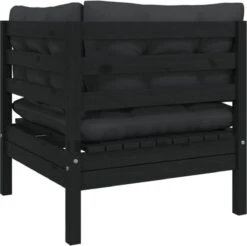VidaXL 3-delige Loungeset Met Kussens Massief Grenenhout Zwart -Tuinmeubelen Winkel 1200x1195 1