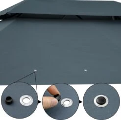 Casaria Paviljoen Topas 3x4m - UV-bescherming 50+ - Antraciet -Tuinmeubelen Winkel 1200x1195 7