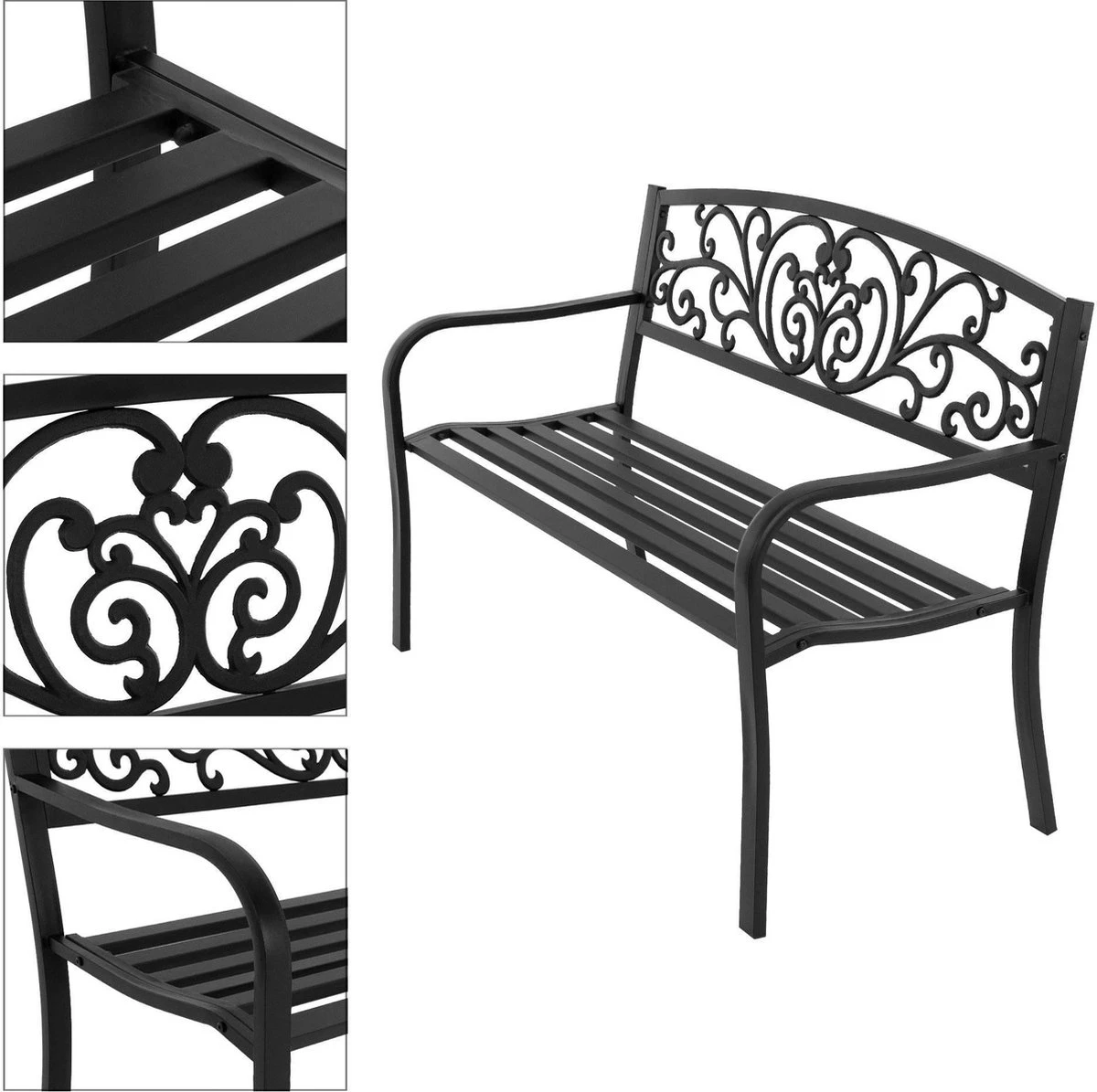 Pro Garden Tuinbank -127 X 60 - Metaal 4 Pro Garden Tuinbank -127 X 60 - Metaal - Afbeelding 2