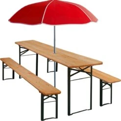 Casaria Tuinset Hout – 2 Banken 1Tafel Inklapbaar - 170x46x75cm -Tuinmeubelen Winkel 1200x1197 15