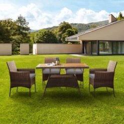 Teamson Home 5-Delig Diningset - Tuinset - Tuinmeubelen - Tafel En 4 Stoelen - Voor Maximaal 4 Personen - Massief Houten Tafelblad - Bruin - 244 X 132 X 84 (cm) 15 Teamson Home 5-Delig Diningset - Tuinset - Tuinmeubelen - Tafel En 4 Stoelen - Voor Maximaal 4 Personen - Massief Houten Tafelblad - Bruin - 244 X 132 X 84 (cm) -Tuinmeubelen Winkel 1200x1200 1020