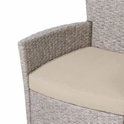 Casaria Polyrattan Tuinset - 4 Stoelen & Tafel 90x90 Cm - Beige Grijs -Tuinmeubelen Winkel 1200x1200 1035