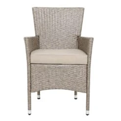 Casaria Polyrattan Tuinset - 4 Stoelen & Tafel 90x90 Cm - Beige Grijs -Tuinmeubelen Winkel 1200x1200 1036