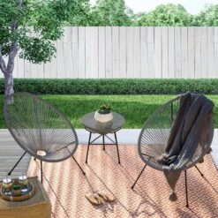 LifeGoods Acapulco Bistroset - 3-Delig - Tuinset Met Bijzettafel - Grijs -Tuinmeubelen Winkel 1200x1200 1068