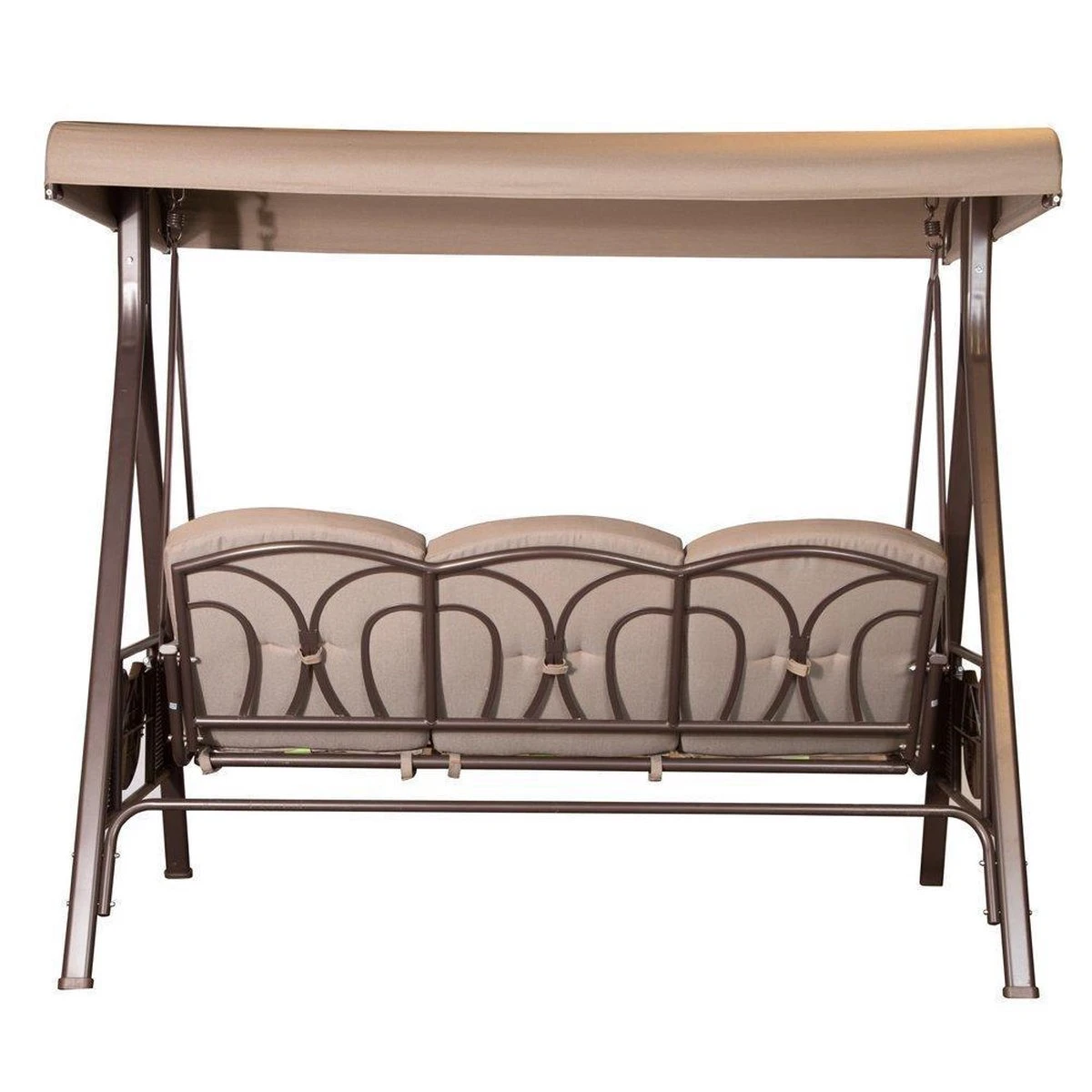 SORARA® Luxe Schommelbank Met Zonnescherm - Bruin - Zware Kwaliteit. 5 SORARA® Luxe Schommelbank Met Zonnescherm - Bruin - Zware Kwaliteit. - Afbeelding 3