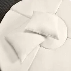 Casaria Polyrattan Zonne-Eiland Ø185cm – Incl. Kussens - Zwart Crème -Tuinmeubelen Winkel 1200x1200 1097