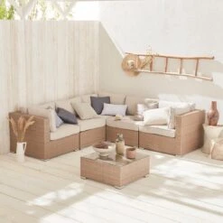 Alice's Garden Loungeset Napoli - 5 Plaatsen - Wicker - 6 Elementen - Beige/Beige 14 Alice's Garden Loungeset Napoli - 5 Plaatsen - Wicker - 6 Elementen - Beige/Beige -Tuinmeubelen Winkel 1200x1200 1148