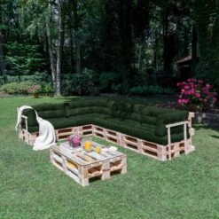 Beautissu Style – Palletkussen Set – 1x Zitkussen 120x80 Cm & 1x Rugkussen 120x40 Cm – Donker Groen -Tuinmeubelen Winkel 1200x1200 1228