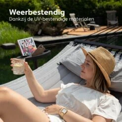 Vita5 Hangmat Met Standaard En Spreidstok – 2 Persoons – Incl. Bekerhouder - Afneembaar Kussen – Uv-bestendig – Lichtgrijs -Tuinmeubelen Winkel 1200x1200 1276