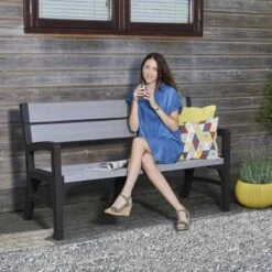 Keter Montero Tuinbank - 3-personen - 150x62,5x89cm – Grafiet -Tuinmeubelen Winkel 1200x1200 128