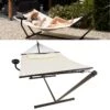 Vita5 Hangmat Met Standaard En Spreidstok – 2 Persoons – Incl. Bekerhouder - Afneembaar Kussen – Uv-bestendig – Beige -Tuinmeubelen Winkel 1200x1200 1323