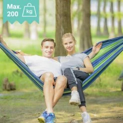 Dubbele Hangmat Blauw - 1 Of 2 Persoons - Lig Oppervlak 190x150cm - Lengte 260cm -Tuinmeubelen Winkel 1200x1200 1359