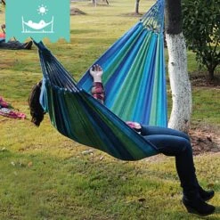 Dubbele Hangmat Blauw - 1 Of 2 Persoons - Lig Oppervlak 190x150cm - Lengte 260cm -Tuinmeubelen Winkel 1200x1200 1361